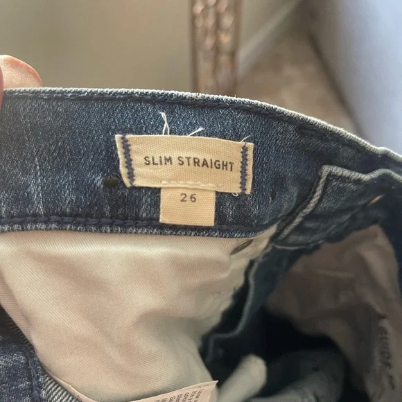 Madewell Slim Straight Navy Dot Edition Jeans Size 26 - Picture 11 of 12
